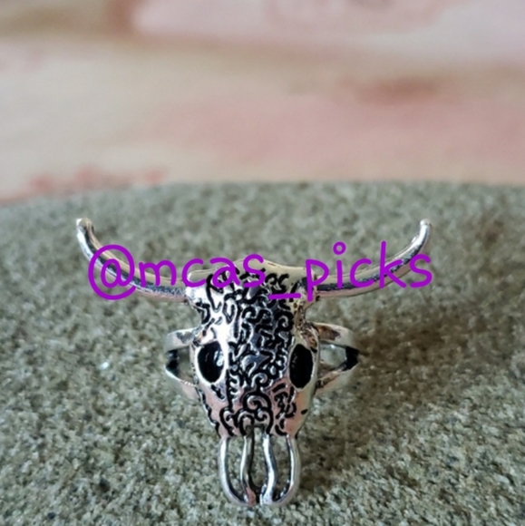 Longhorn Ring. Bull Head Cow Head Steer Head Cowgirl Rodeo Festival Boho Cowboy - Picture 5 of 11